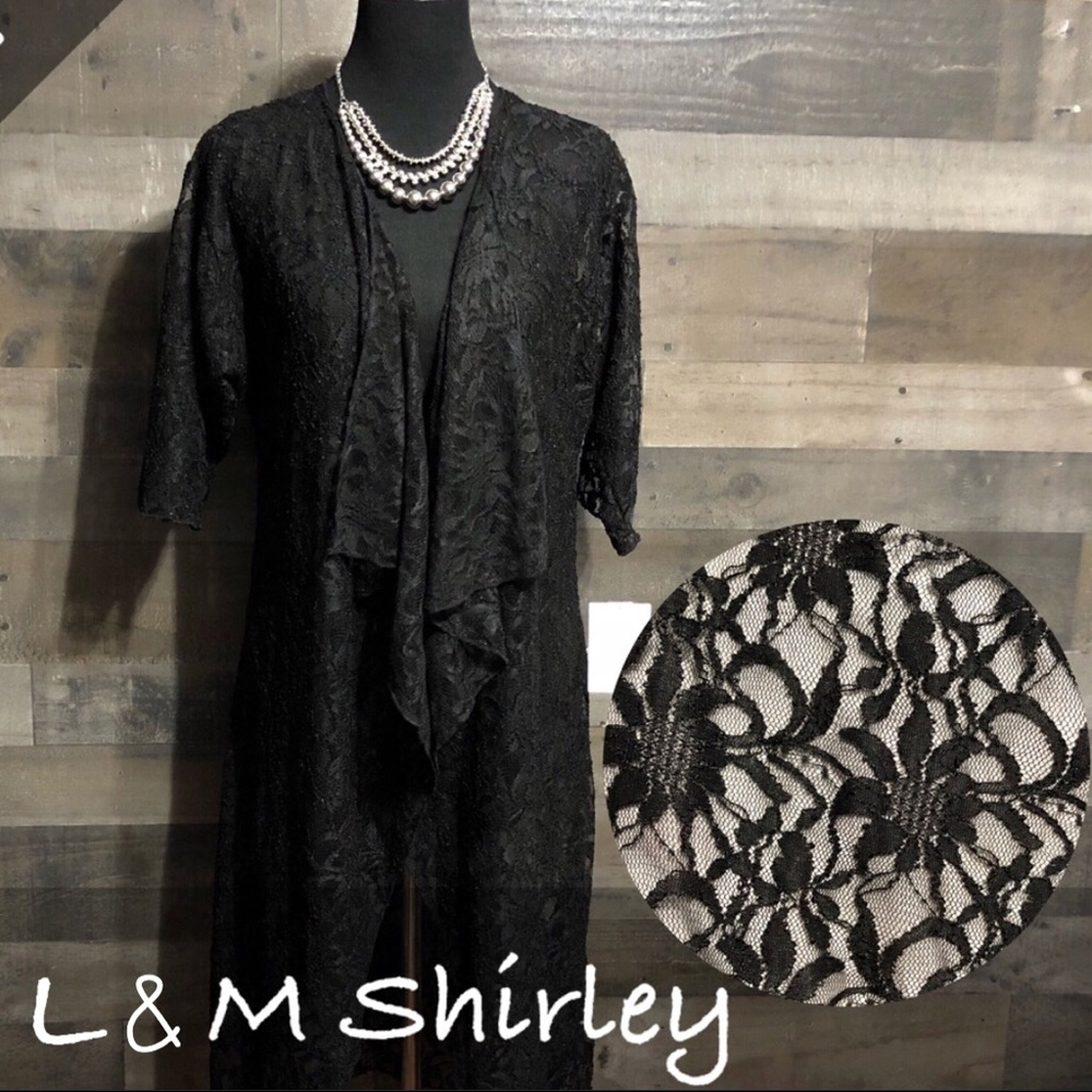 LuLaRoe Black Lace Shirley Large